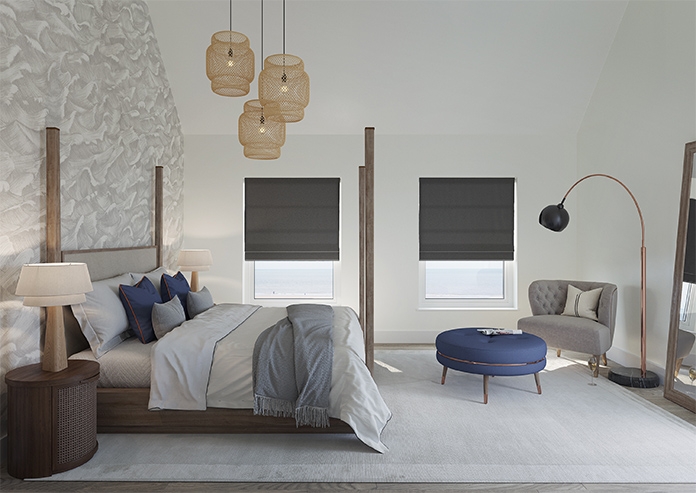 Luxe Velvet, Charcoal - Roman Blind - Image 8